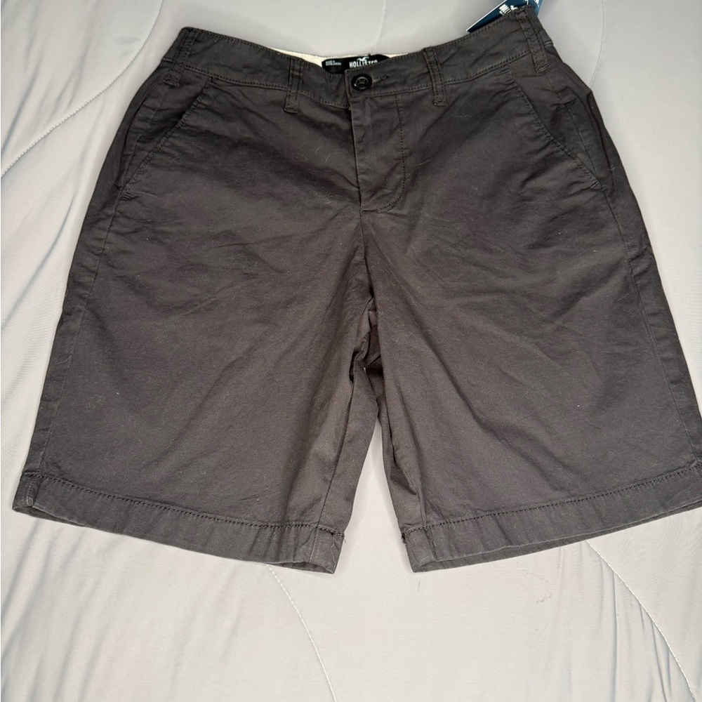 Hollister Dark Gray Flat Front Shorts